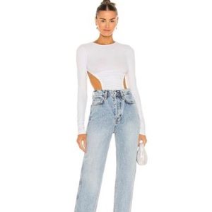 NBD~ Exposed Back Bodysuit in White~Revolve~